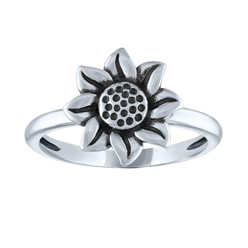 Sterling Silver Sunflower Ring for Women - Fine Jewelry Gift