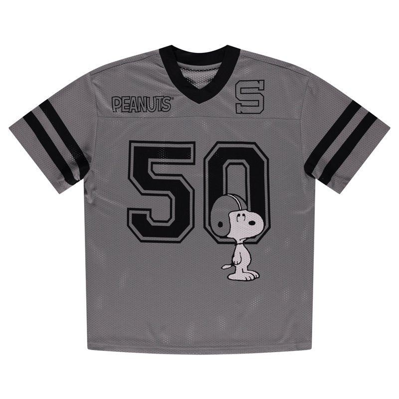 Ladies Snoopy Sports Jersey Shirt - Football Style, Grey, S (Variation: Snoopy-Football, S)