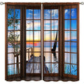 Autumn Landscape Curtains 84x84 Inch - Rustic Natural Scenery Window Treatment