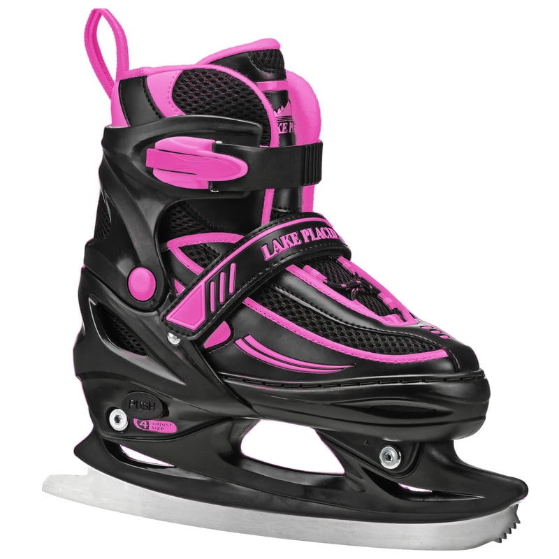 Girls Adjustable Ice Skates - Soft Warm Lined Recreational Skates