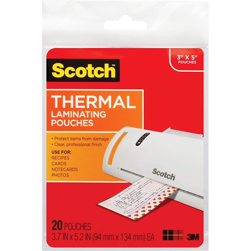 5 Mil Clear Laminating Pouches 5.38 x 3.75 Inches, Gloss Finish, 20 Pack