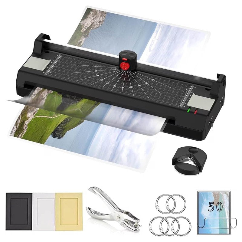 A3/A4/A6 Laminator Machine with 50 Pouches, Paper Trimmer & Corner Rounding