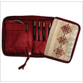 Tunisian Crochet Hook Set with Ebony Wood Hooks & Silk Case - 6 Sizes