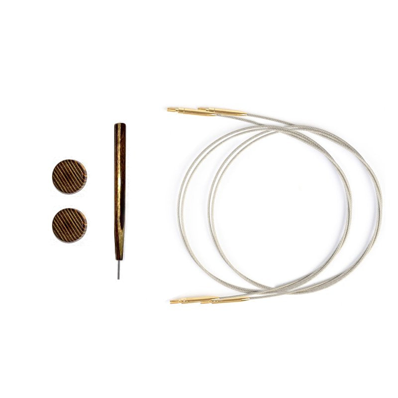 Interchangeable Knitting Needle Cords for Circular Needles - Stainless Steel Swivel