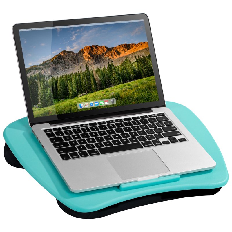 LapGear Lap Desk with Cushion & Ventilation for 15.6-Inch Laptops - Aqua Sky