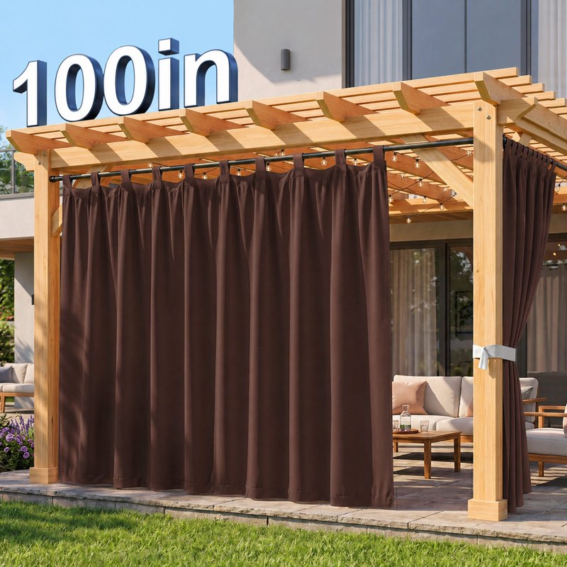 Outdoor Waterproof Blackout Curtain Panel - Extra Wide Thermal Insulated Drapes