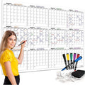 Large 36x48 Inch Dry Erase Wall Calendar - 12 Month Planner with Markers & Mounting Kit