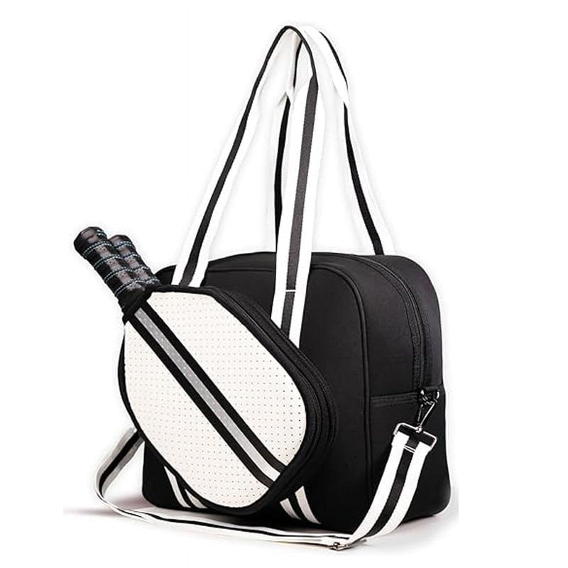 Large-Capacity Waterproof Pickleball Bag for Men & Women - Black, Paddle & Racket Compartment