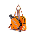 Orange Large-Capacity Waterproof Pickleball Bag with Adjustable Shoulder Strap and Racket Compartment