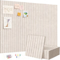 Large Felt Bulletin Board 48x36 Inches - Pack of 12 Wall Tiles with Pushpins
