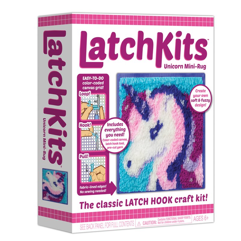 Mini Unicorn Rug Kit - Latch Hook Craft for Kids and Adults
