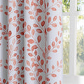 Thermal Insulated Room Darkening Leaf Curtains - 2 Pieces, 63 Inches Long