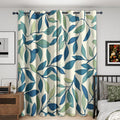 Green Leaf Curtain Set for Bedroom & Living Room – 2 Panels, Blackout Option, Multiple Sizes
