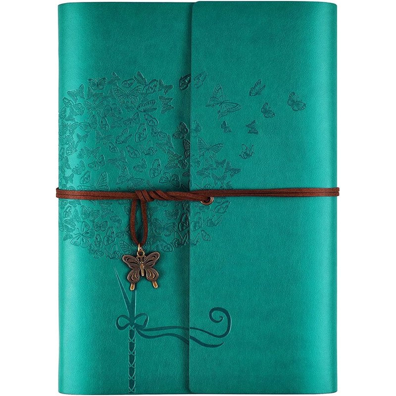 Refillable Leather Notebook Journal A5 Size with Ring Binder and Storage Pockets