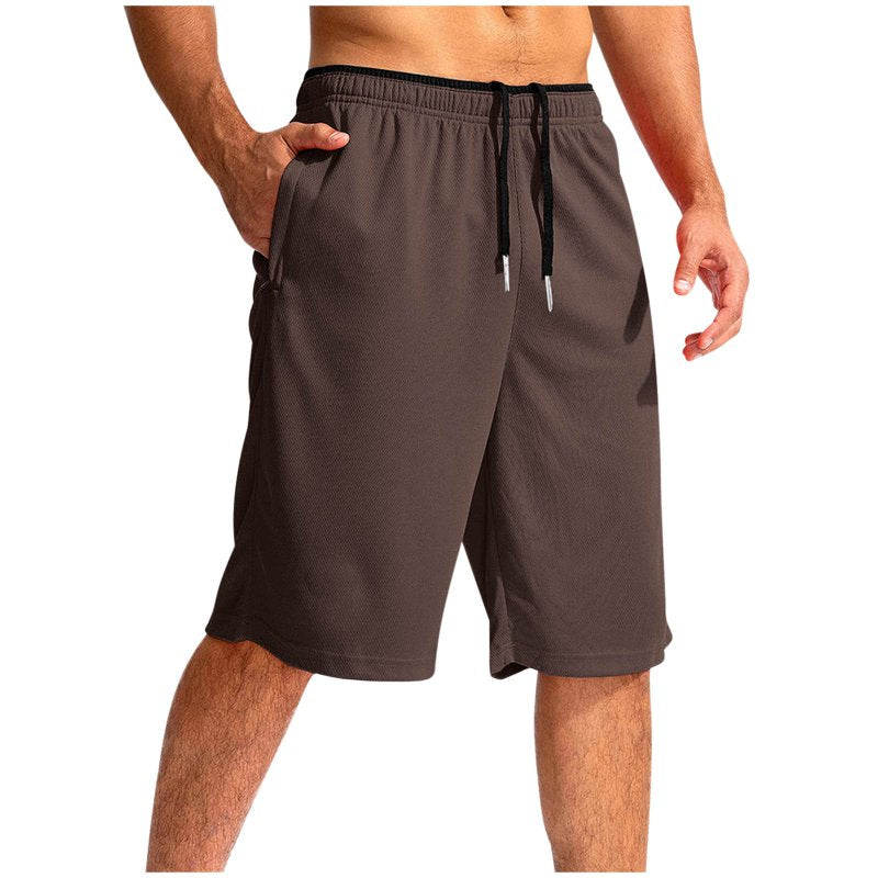 Men's Lightweight Basketball Shorts with Zipper Pockets - Quick Dry Gym Athletic Wear