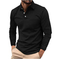 Men's Long Sleeve Polo Shirt - Casual Golf & Sportswear with Pocket