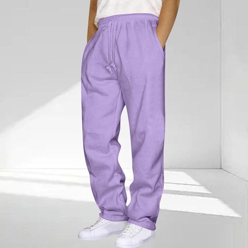 Men's Drawstring Loose Fit Sweatpants with Pockets - Lightweight Casual Joggers