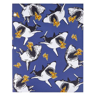 Pizza Shark Folder with 2 Pockets - School Supplies Organizer