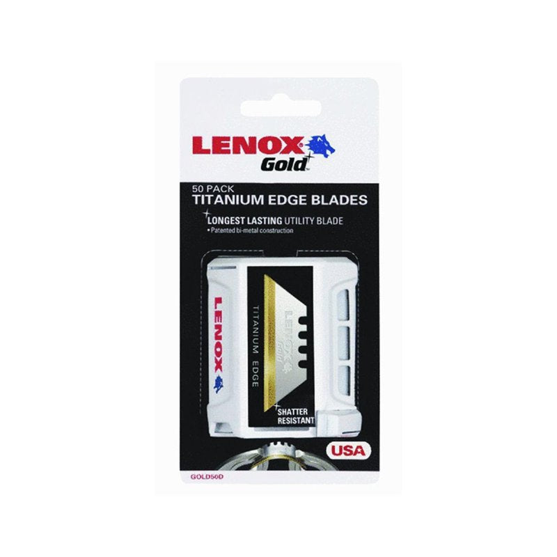 50 Utility Knife Blades - Durable Bi-Metal & Titanium Coated Replacement Blades
