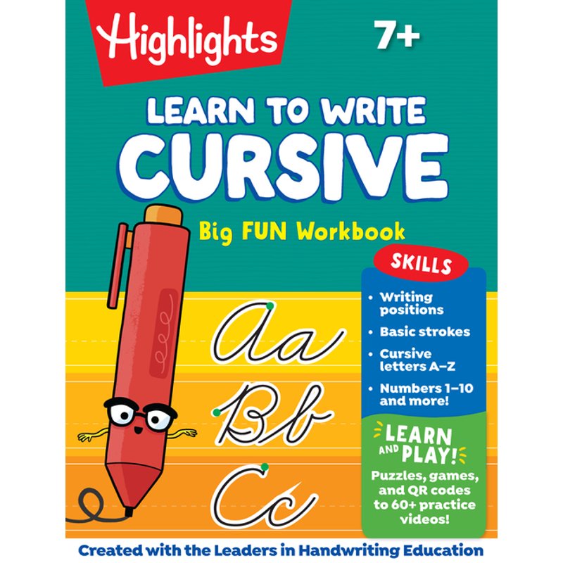 Learn to Write Cursive Workbook for Kids - 110 Pages with Step-by-Step Instructions