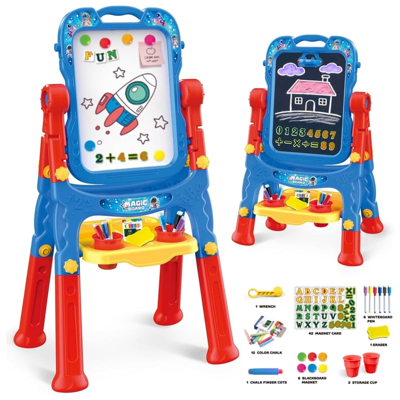 Kids Double-Sided Magnetic Art Easel for Ages 1-8 - Creative Drawing & Learning Toy