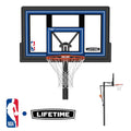 Adjustable In-Ground Basketball System with 50-Inch Shatterproof Backboard - NBA Branded 7.5ft-10ft