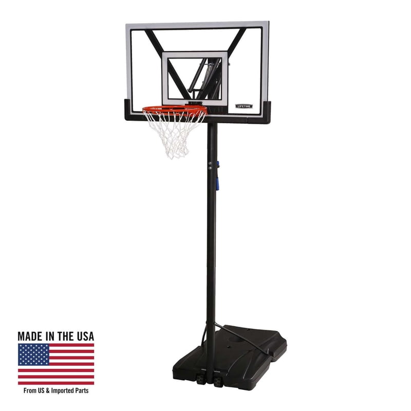 Portable 48-Inch Shatterproof Basketball Hoop with Adjustable Height and Slam-It Rim