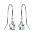 Sterling Silver 5mm Round Solitaire Dangle Earrings for Women & Teens