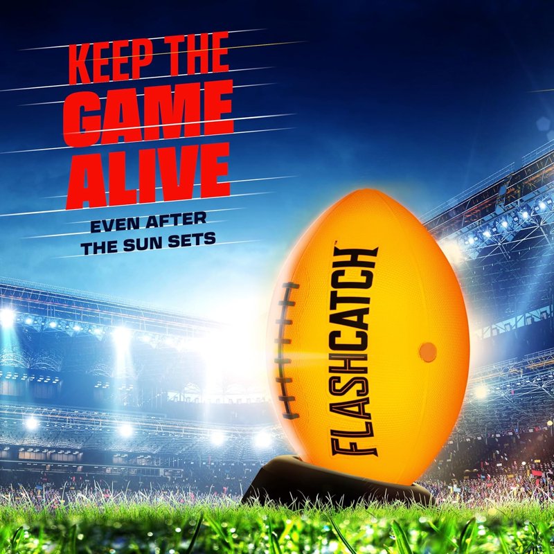 Glow in the Dark Youth Football - Light Up Outdoor Sports Ball for Kids Ages 8-15