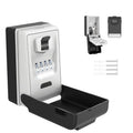 LED Waterproof Metal Lock Box with Combination Lock, Wall Mount Security Hider for Keys