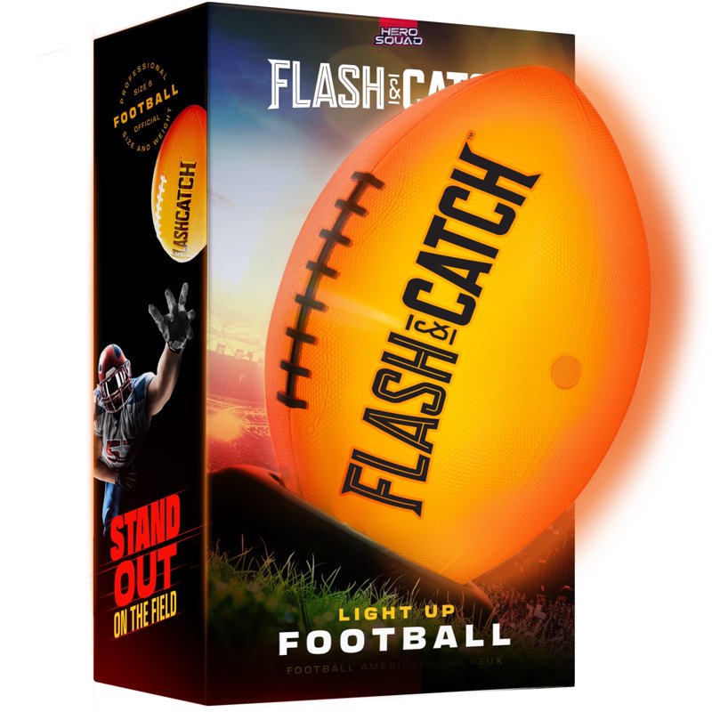 Light-Up Football - Glow-in-the-Dark Outdoor Sports Ball for Kids & Teens