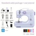 Portable Sewing Machine with 12 Stitch Modes, Adjustable Speed & Overlocking for Home & Beginners