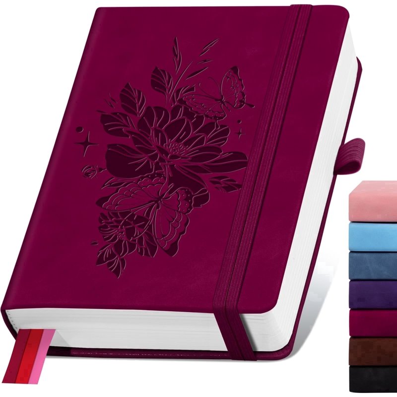 A5 Leather Journal Notebook with 365 Pages - Hardcover Daily Writing Planner