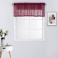 Linen Window Valance Semi Sheer Top Treatment for Small Windows - 52x18 inches