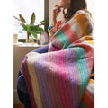 Beginner Crochet Afghan Kit with Self-Striping Yarn - 44x60 Inches