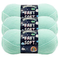 Baby Soft Yarn Mint Light Acrylic Nylon 3 Pack - Soft DK Weight Crafting Yarn