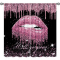 Blackout Curtains for Bedroom Living Room Modern Rose Pink 2 Panels