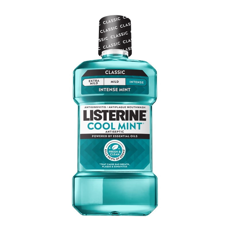 Antiseptic Mouthwash for Bad Breath & Plaque - Intense Mint, 16.9 fl oz