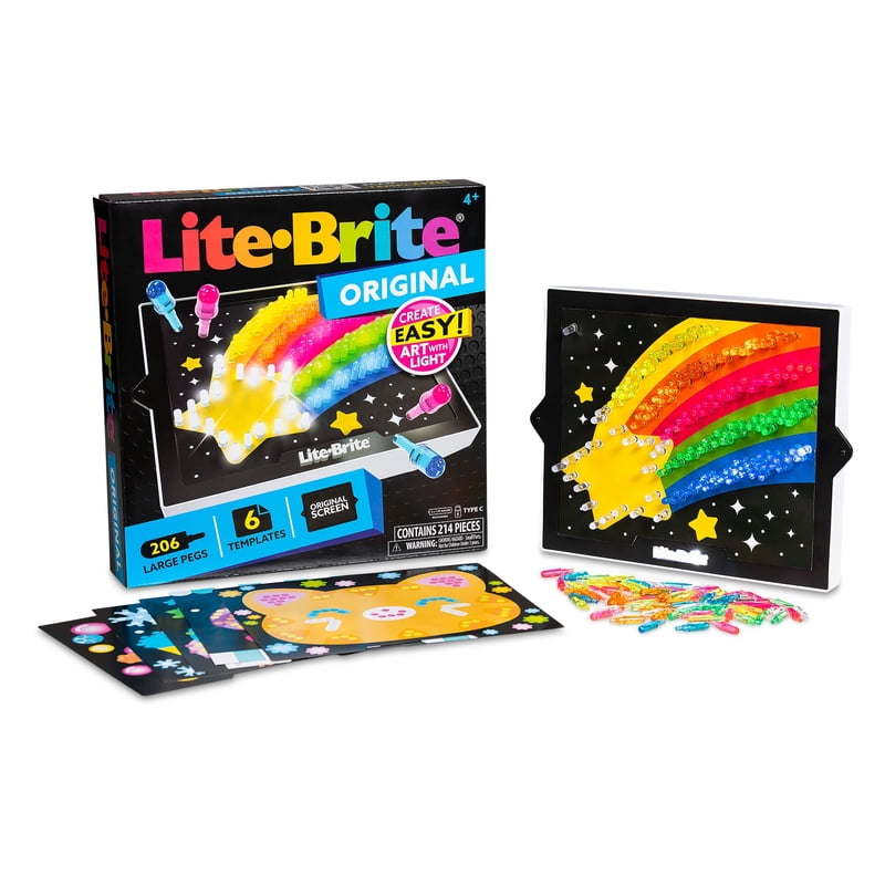 Lite-Brite Classic Light-Up Art Toy for Kids Ages 4+ with Bright Templates