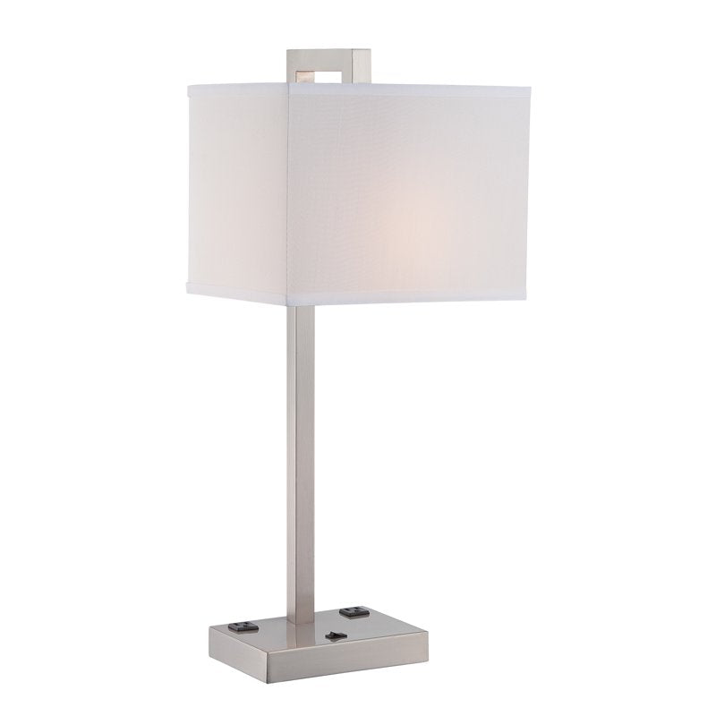Contento Metal Table Lamp with Polished Steel Finish - 1 Light, 27" High