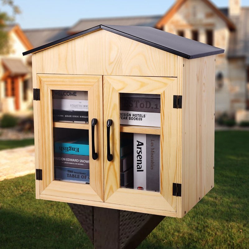 Outdoor Community Library Box for Book Sharing and Literacy