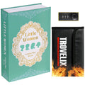 Book Safe with Combination Lock - Fireproof Money Bag & Hidden Storage, Vintage Green