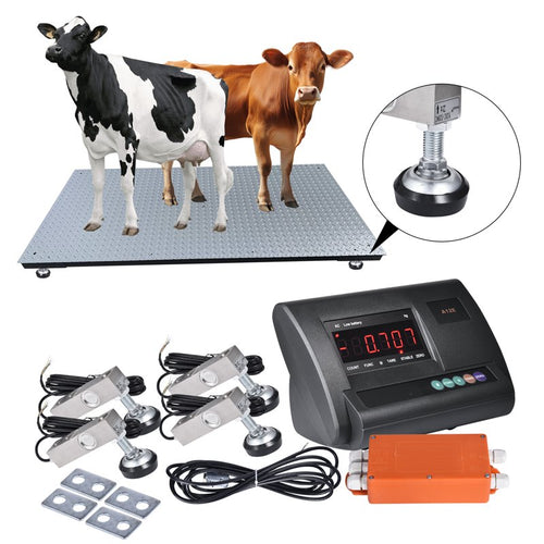 10,000lb Capacity Livestock Floor Scale Kit for Cattle Sheep Horse - Precision Farm Animal Weighing