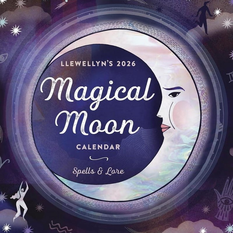 Lunar Moon 2026 Wall Calendar with Moon Phases and Astrology - Enchanting Moon Artwork