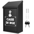 Lockable Metal Donation & Collection Box with Dual Slots Wall Mountable