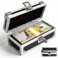 Lockable Aluminum Cash Box with Key - Compact Money Storage Organizer