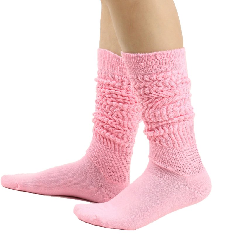 Women’s Solid Color Warm Stockings | Long Tight Knit Pile Socks, Knee High Slouch Socks