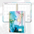 Academic Planner 2026-2027 Weekly & Monthly Organizer with Tabs - Cyan Marble