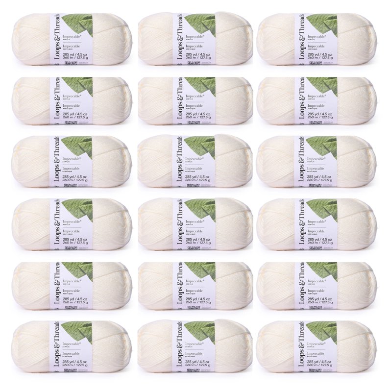 Bulk Solid Yarn Pack for Knitting and Crochet - 18 Skeins of Acrylic Yarn