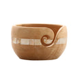 Wood Yarn Bowl with Mother of Pearl for Knitting Crochet & Weaving